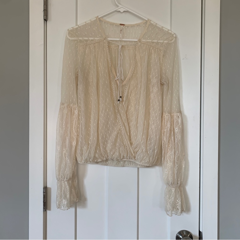 Free People Lace Far Away Top